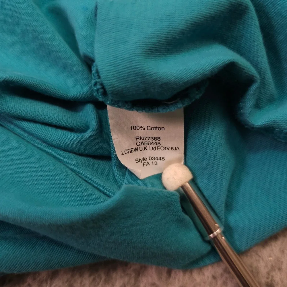 J Crew Long Sleeve T-Shirt Mens Medium Teal Washed Cotton Crew Neck Long Sleeve